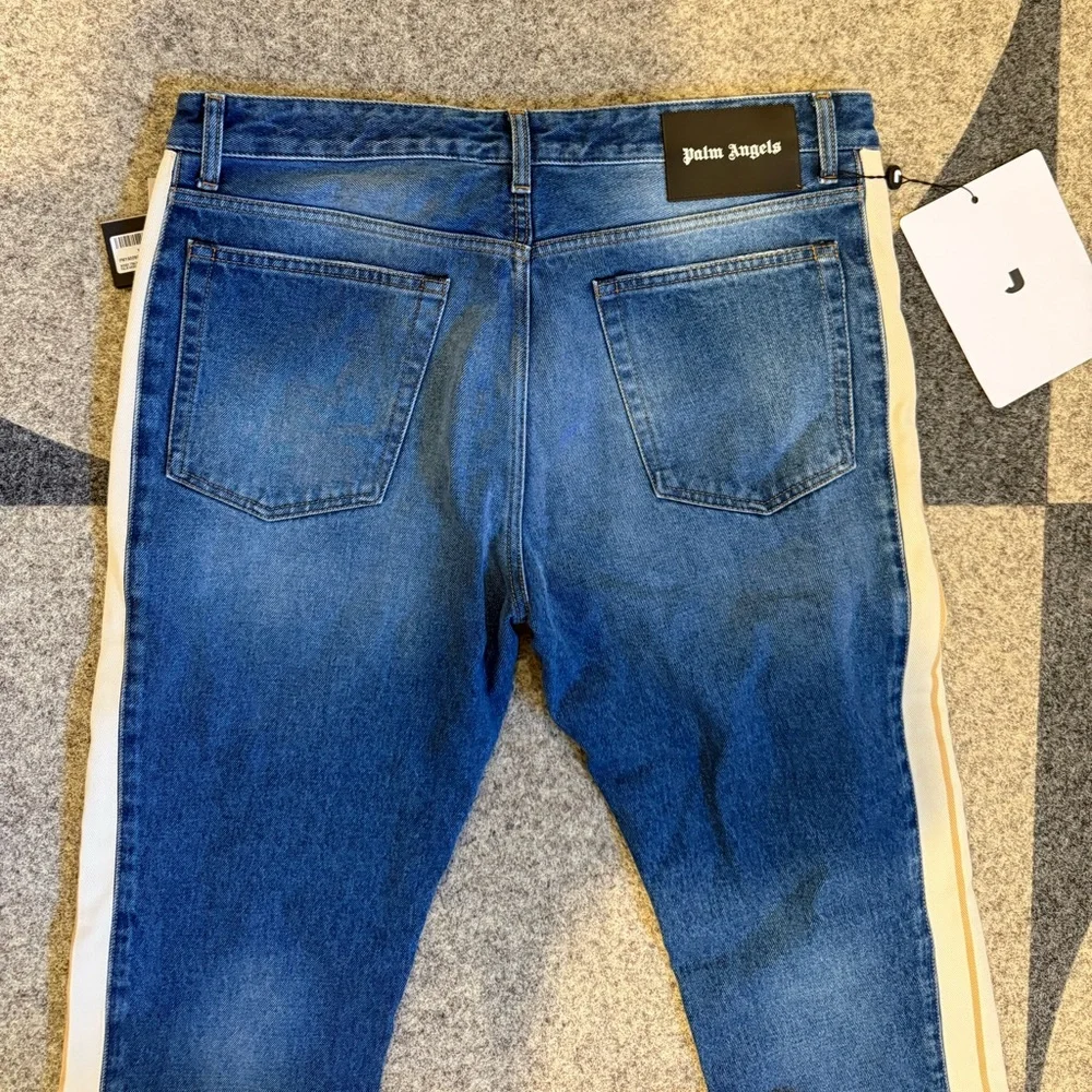 Palm Angels Jeans with Side Stripe, Mens NEW - Picture 6 of 9